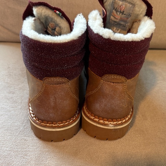 Women's Ankle Boots in Burgundy and Brown - Picture 4 of 14